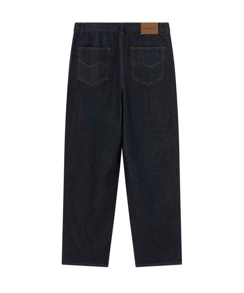 COVERNAT Semi-Wide Washed Denim Pants Indigo