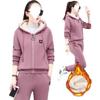 Women's Winter and Autumn Thick and Warm Padded Casual and Sporty Two-piece Set in Large Size