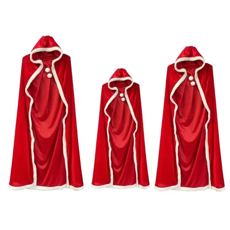 New Christmas Performance Costumes Rave Party Christmas Shawl Cape Winter Christmas Cosplay Costumes Father Christmas Cape
