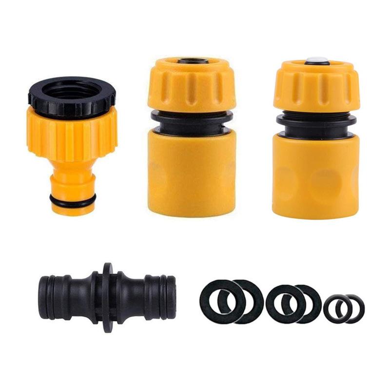 Garden Hose Connector Hose End Quick Connector Hose Waterstop Connector 2in1 Threaded Tap Connector Double Male Snap Connector