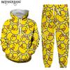 Lente Herfst Kleine Gele Eend Mannen/Vrouwen Nieuwe Mode Cool 3D Print Mode Hoodies/Sweatshirt/Broeken/Trainingspak