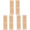 6 Pcs Miniature Wooden Doll Shutters, Wear-Resistant Synthetic Material, Khaki, 4.52x1.25x0.47 Inch, Dollhouse Decoration Accessories for 1:12 Scale