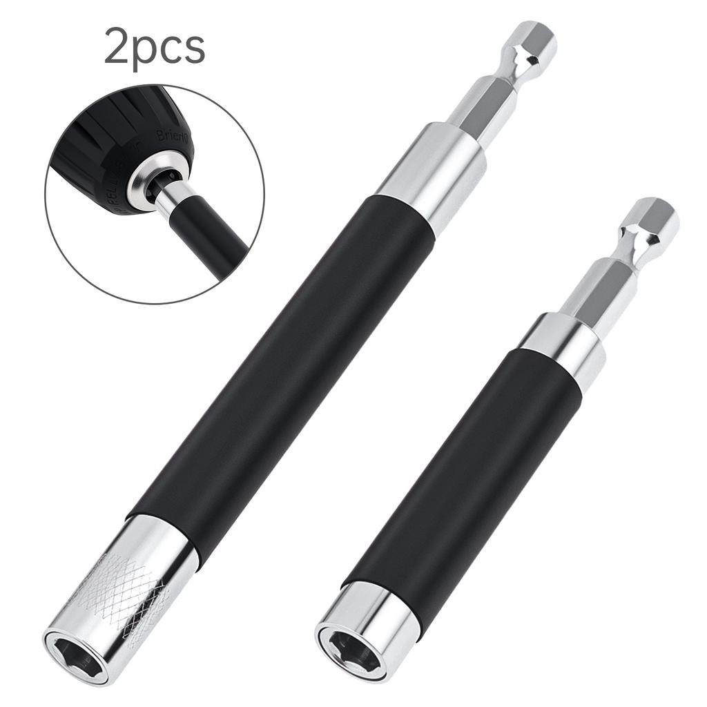 2pcs/4pcs 60mm-140mm Scalable Magnetic Screw Drive Guide Drill Bit for Nuts Drill and Handheld Driver, 1/4 Inch Hex Shank Extension Adapter