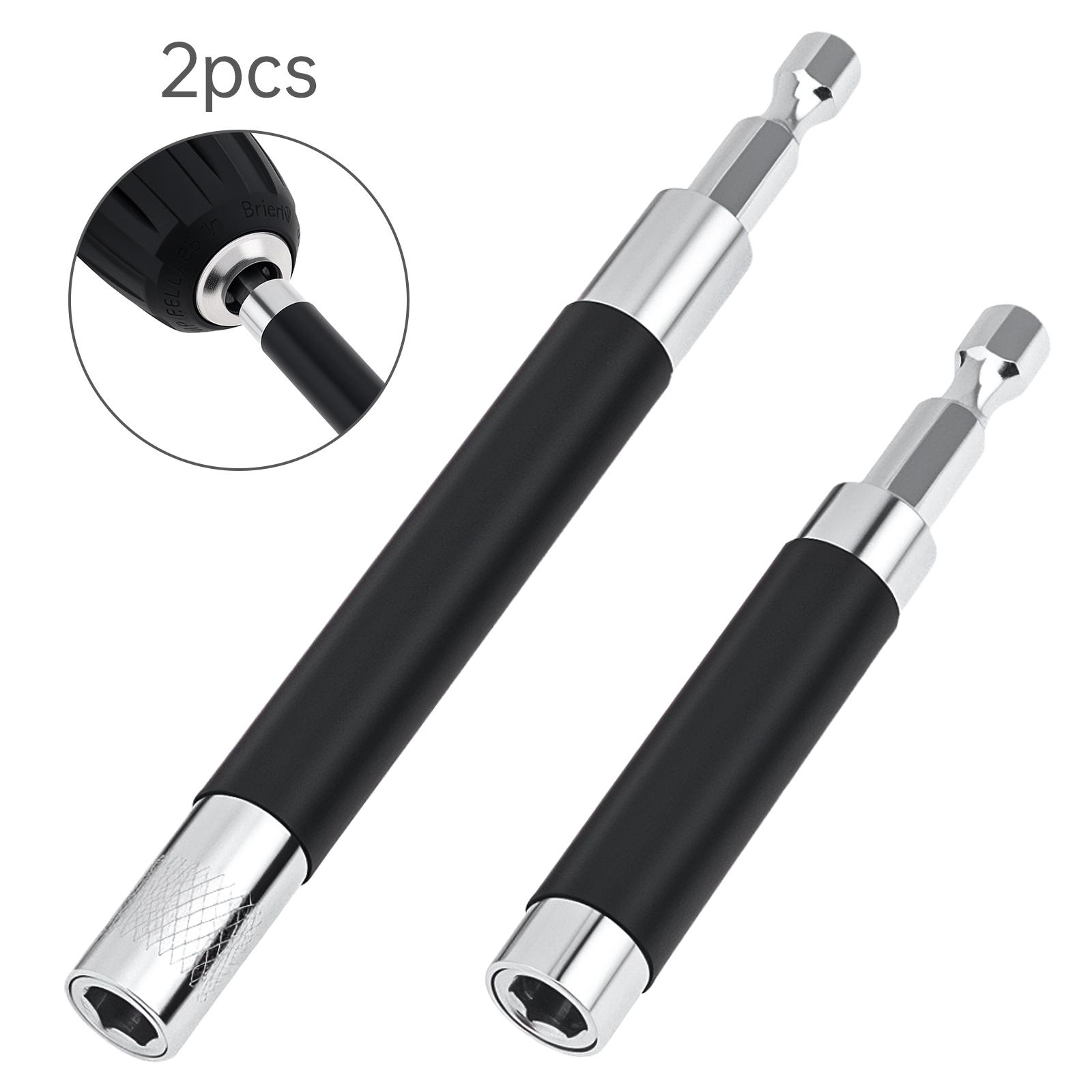 

2pcs/4pcs 60mm-140mm Scalable Magnetic Screw Drive Guide Drill Bit for Nuts Drill and Handheld Driver, 1/4 inch Hex Shank Extension Adapter 2PCS