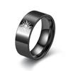 Black Anime Retro Stainless Steel Valkonut Viking Era Symbol Men's Ring Role-playing God's Eye Jewelry Gift
