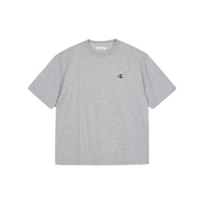 Cotton Loose Fit Crew Neck Short Sleeve T-Shirt Men Tops Gray CK-40HM229