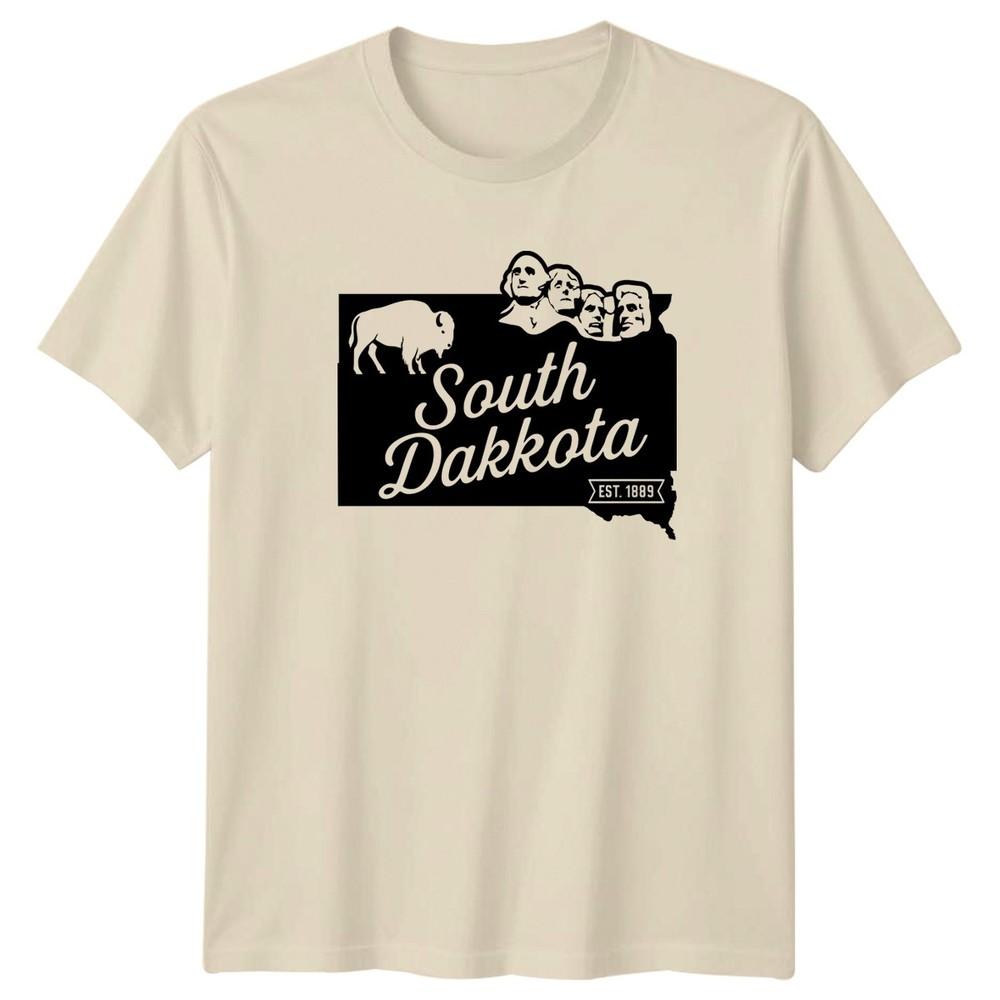 South Dakkota EST 1889 Mount Rushmore Bison US States Unisexs Unisexs Graphic Tee