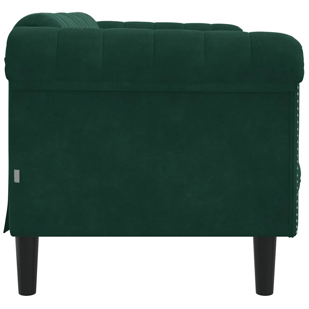 Sofa Dwuosobowa, Ciemnozielona, Aksamit
