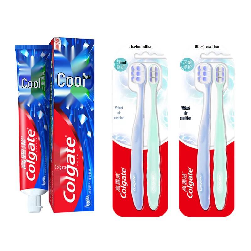Colgate Ice Mint Toothpaste 180g with 4 Velvet Cushion Toothbrushes