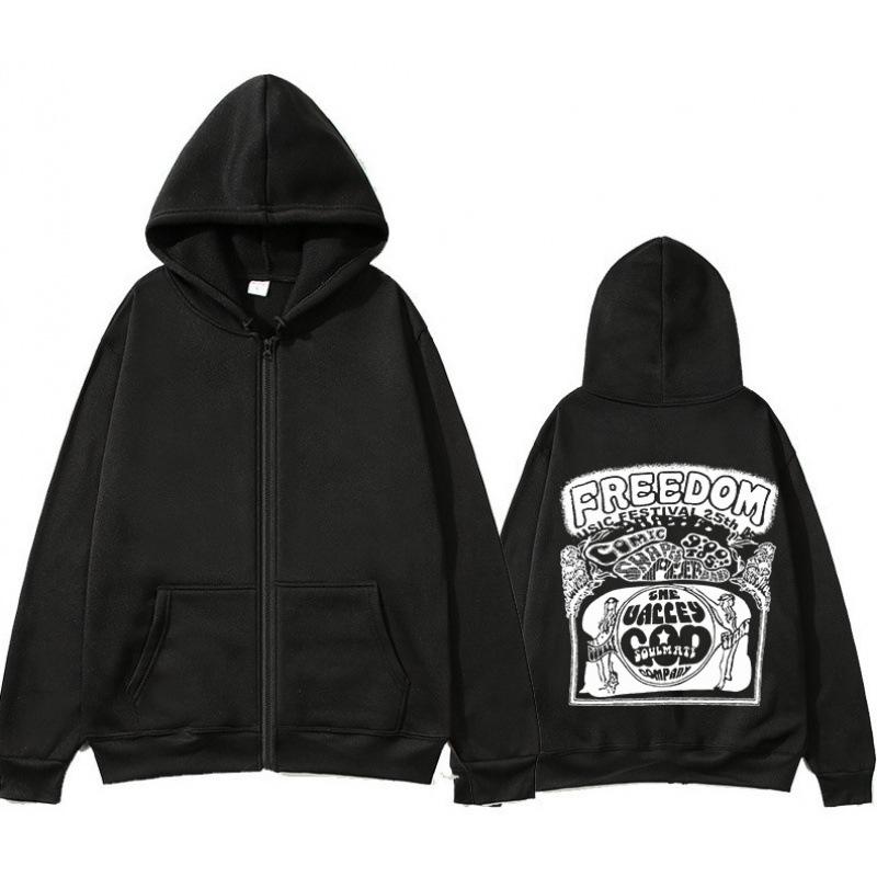 

Унисекс Толстовки и Свитшоты Новая Мода Повседневный Свитшот на Молнии для Взрослых с Принтом Букв S чёрный