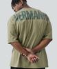 Beleumaneopaeleol Crack Logo Oversized Short Sleeve T-Shirt Khaki