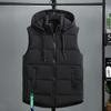 Down Cotton Vest Men's Fall/winter Plus Size Tooling Vest Warm Vest Men's Sleeveless Hooded Jacket Overalls Winter Clothes Men