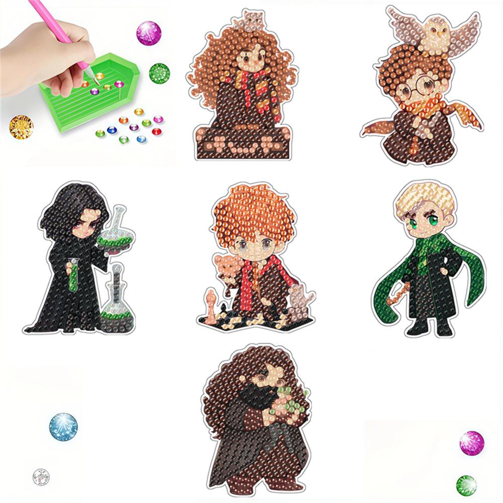 6pcs/Set Magic Academy Series Diamond Painting Magnets for Refrigerator Diamond Art Fridge Magnets for Adults Diamond Art Refrigerator Magnets Kits