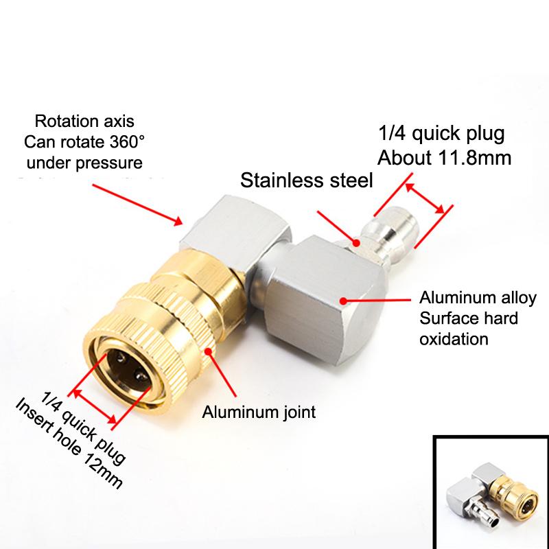

1 Pcs Hose Fitting Coupler Adaptor With Dn8 G1/4 Thread Universal 360º Rotatable Pneumatic Connector Air Tool Diy Accessories Silver B