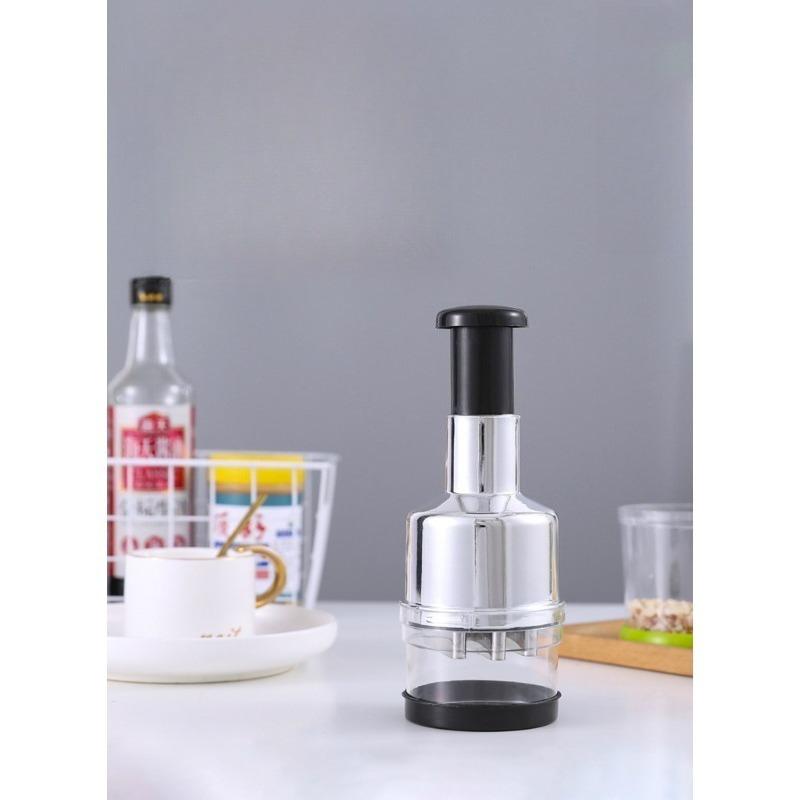 For Onion Nuts Vegetable Food with Storage Kitchen Tool 304 Stainless Steel Manual Garlic Press Vertical Hand Cutter Chopper