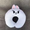 Cute Cartoon U-Shaped Travel Neck Pillow, Soft Polyester Fiber Neck Support Pillow for Nap & Flight