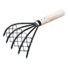1PC Sturdy Compact Claw Rake with Mesh Net 5-Tine Clamming Claws Long Handled for Shell Clam Digger 15 Inch Hand Rake