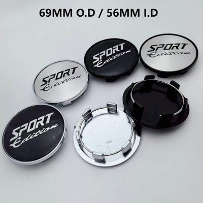 4 pièces Emblème Logo Édition Sport Cache-Moyeux de Roue de Voiture 69MM (56 MM Diamètre Intérieur) Cache-moyeu de roue Cache-moyeu de jante Couvercle Remplacement Accessoires de voiture