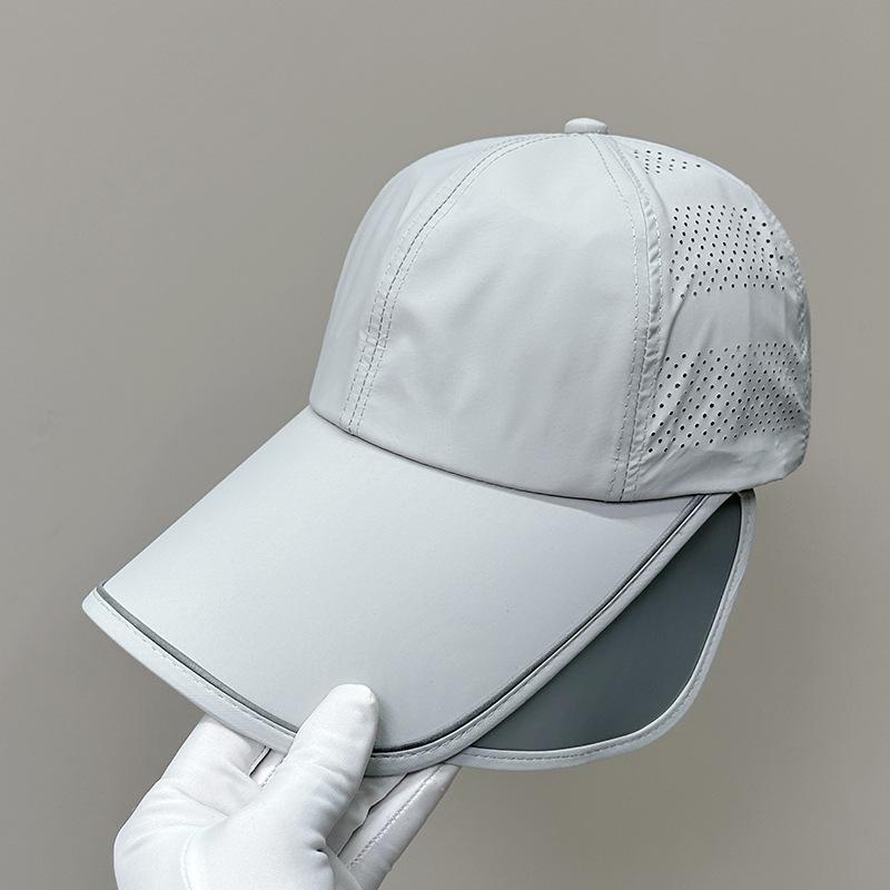 

Sunscreen Hat Unisex Summer Sun Hat Outdoor Sports Big Brim Cap Breathable Fishing Hat Retractable Sunshade Anti-Ultraviolet светло-серый