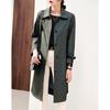 Women's Polo Collar Cotton Blend Trench Coat
