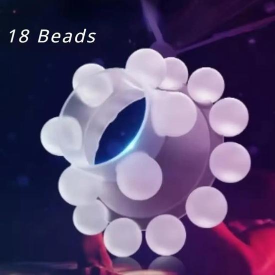 Men Delay Ring with 3 Layer Silicone Beads Anti-slip Lock Ring for Extended Intimacy