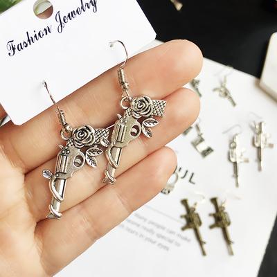 1 Pair Punk Blade Drop Earrings Gift Fashion Cool Interesting New For Women Creativity Simple Metal Jewelry  Accessories