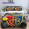 FC Basel Vzorované povlečení Domácí dekorace Narozeninový dárek (1 * povlak na peřinu + 2 * povlak na polštář, bez jádra)