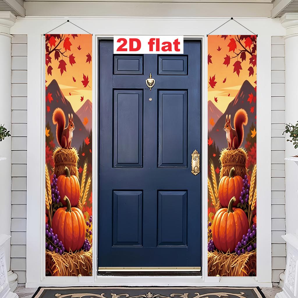 Door Couplet Banner 2pcs Thanksgiving Decor Traditional Home Entrance