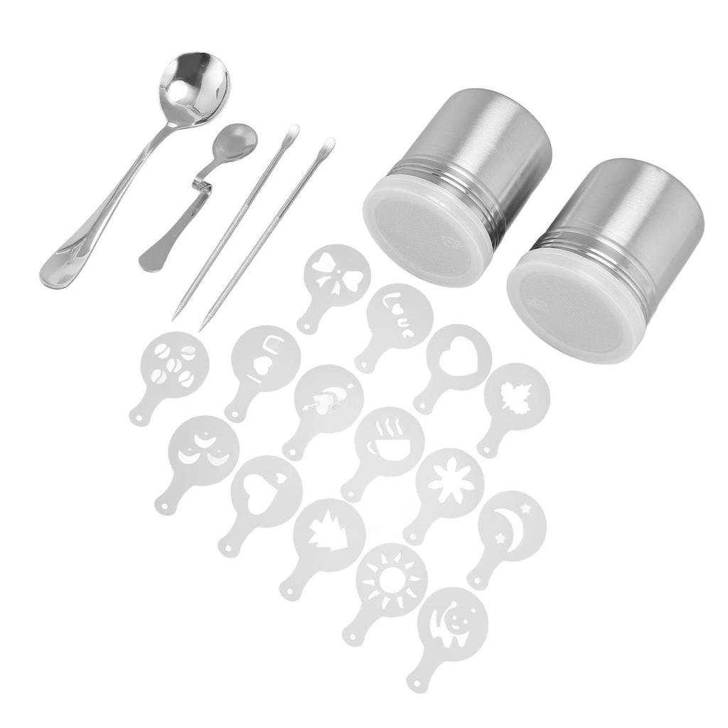 Coffee Decorating Stencils Coffee Carving Pen Set Stainless Steel Portable Latte Art Pen Coffee