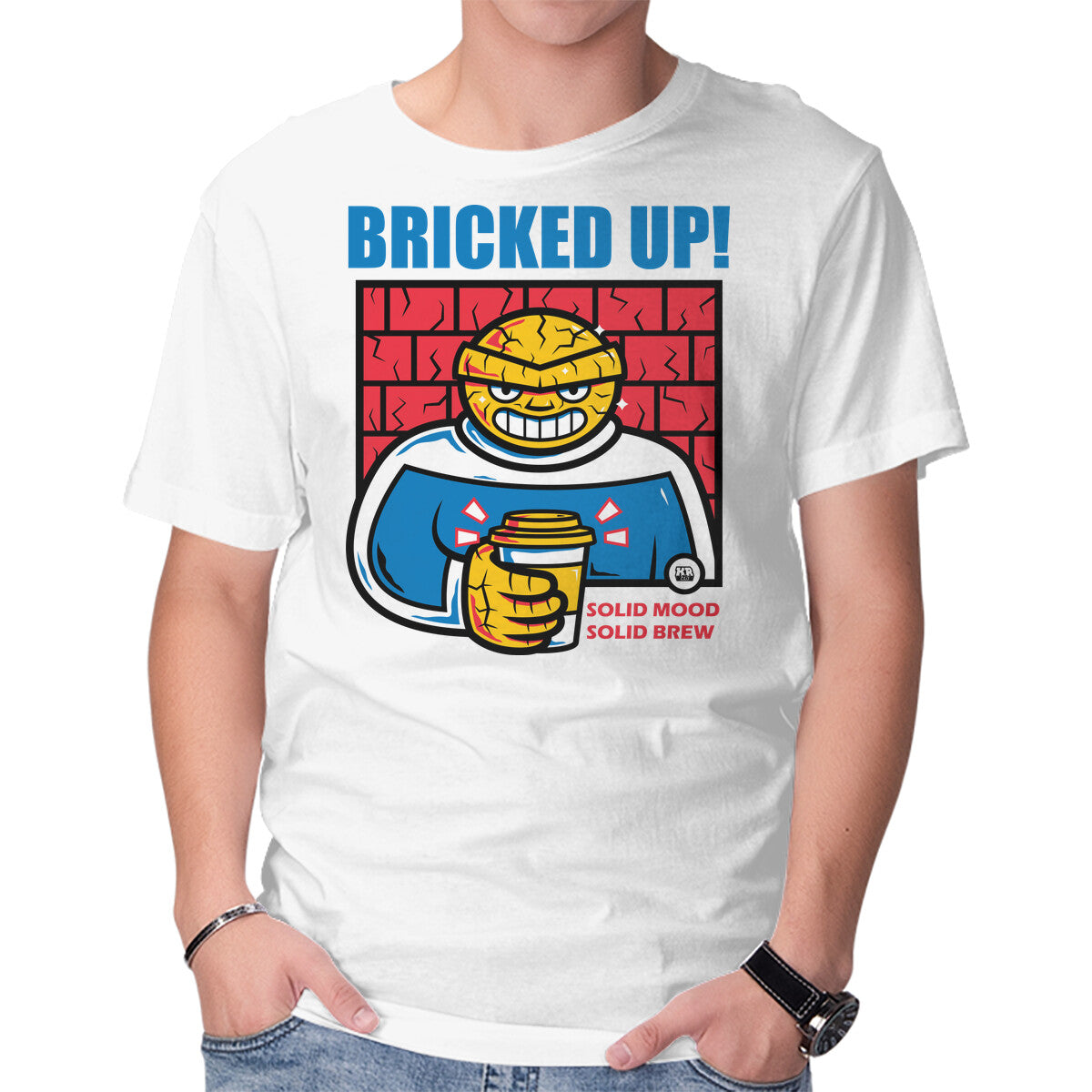 Unisex Crew Neck T-Shirt Bricked Up Graphic Short Sleeve Casual Tee XXXL