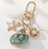 Creative Seashell Keychain Bag Charm with Starfish and Pearl Shell Pendant Metal Clip Accessory for Handbags Backpacks and Keys
