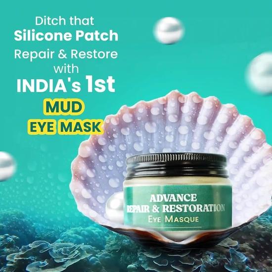 WILD OAK Under Eye Clay Mask | Brightens Dark Circles, Fades Fine Lines & Eye Puffiness | Geranium, Sandalwood | Visible Results In 30 Days | 50G