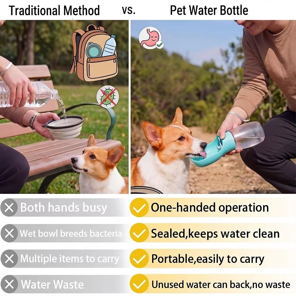 Leakproof Design Dog Water Bottle Drinking Bowl Leak Proof Water Dispenser Outdoor Walking
