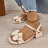 Fashion Large Size Solid Color Open-toe Sandals Women Summer New One-line Buckle Fashion Temperament Bow Knot Comfortable Women Shoes