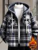 Boys' Double-Sided Velvet Hooded Plaid Jacket - Thick, Warm Winter Coat