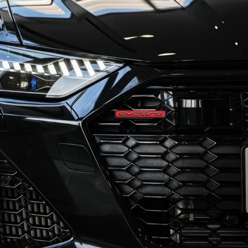 For Audi RS3 1pc 3D Metal Car Styling Quattro Badge Emblem Rear Trunk Decor Sticker Decals For Audi Quattro A4 A5 Q5 A1 Q7 B6 B8 B7 B9 B5 A3