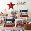 Throw Pillowcase Polyester Fabric Printed Red and Blue Stars and Stripes 4th July Pillowcase