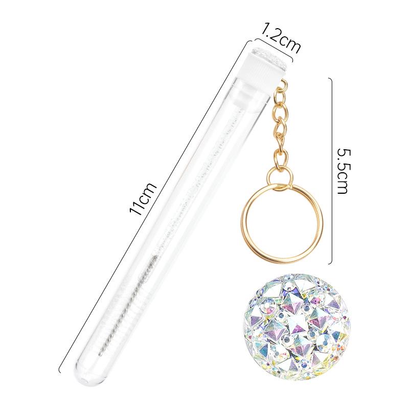 Disposable Mascara Wand with Rhinestone Crystal Tube and Gold Buckle