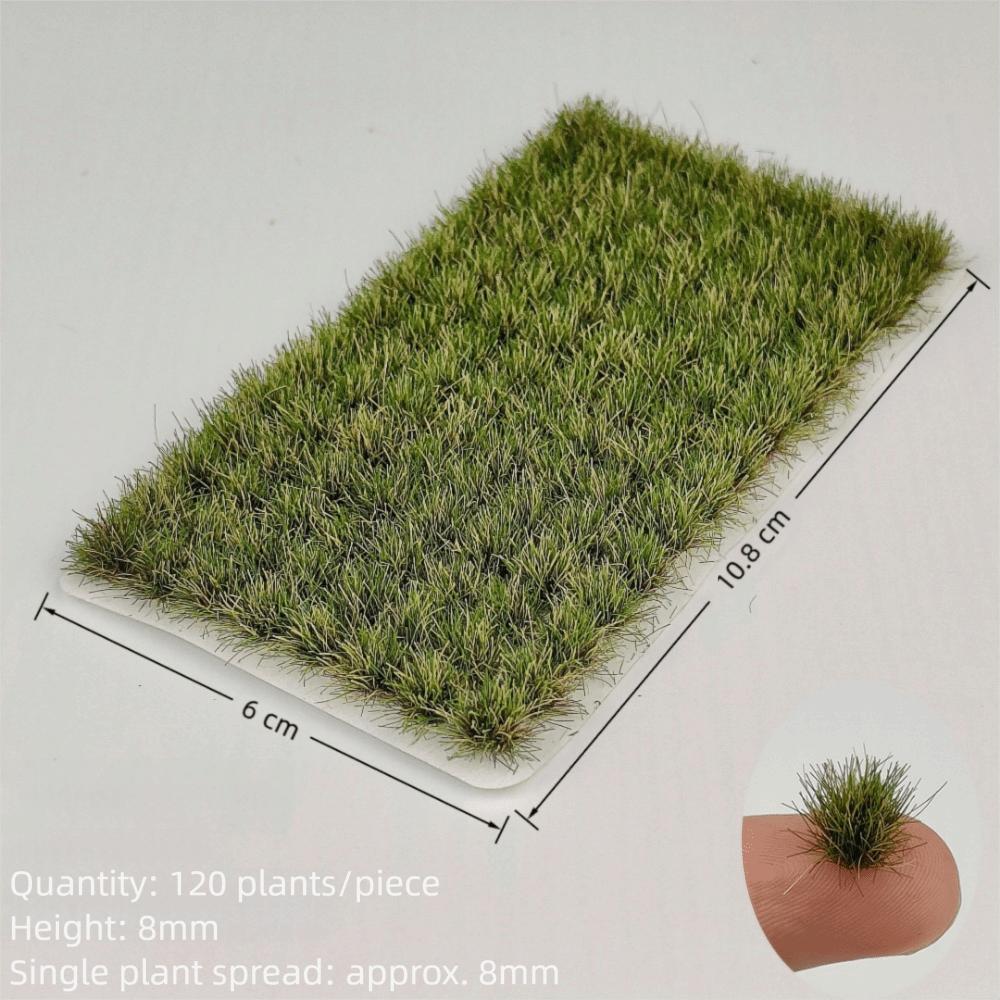 

120PCS 8mm Height Grass Tufts Self-Adhesive Artificial Flower Cluster Toy