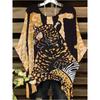 Camiseta de Mujer Moda Leopardo Impresión 3D Tops Verano Sexy Cuello Redondo Manga Corta Camiseta Calle Casual Holgada Ropa de Mujer