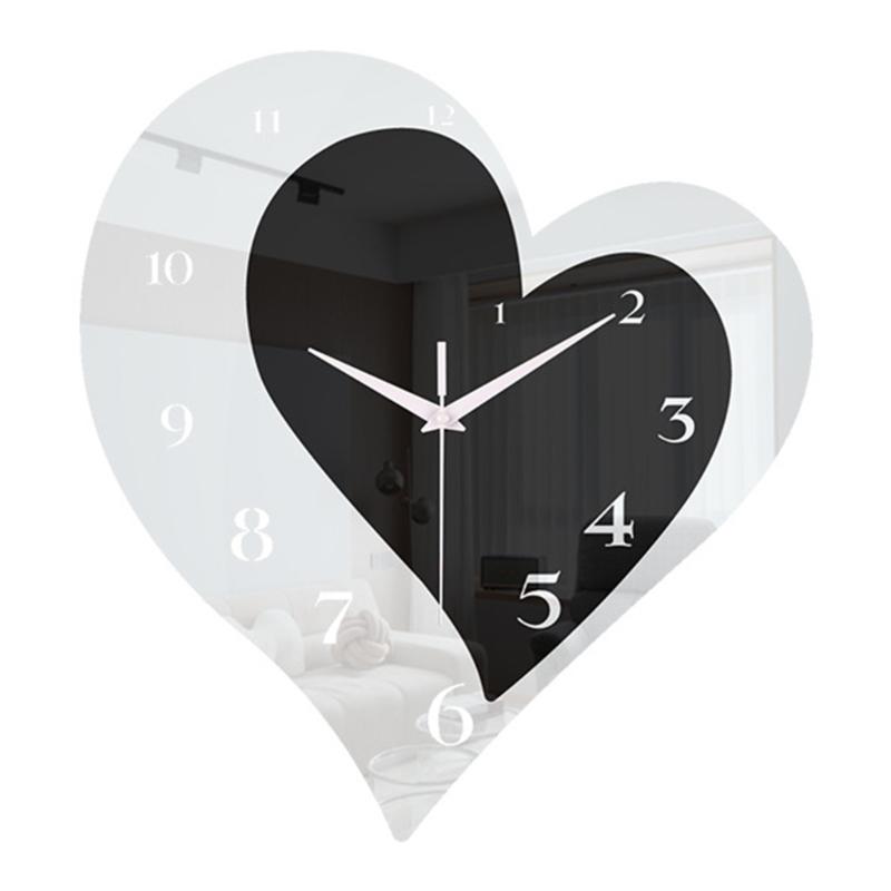 

Acrylic Heart Shape Wall Hanging Clock Silents Movement Decorative Art for Home and Office 1