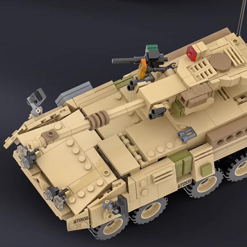 Non-Toxic Ww2 Military M1128 Mobile Gun Tank Building Blocks P-51 Fighter Bricks Puzzle Toys Soldier Armored Car Model Adult Children Gift