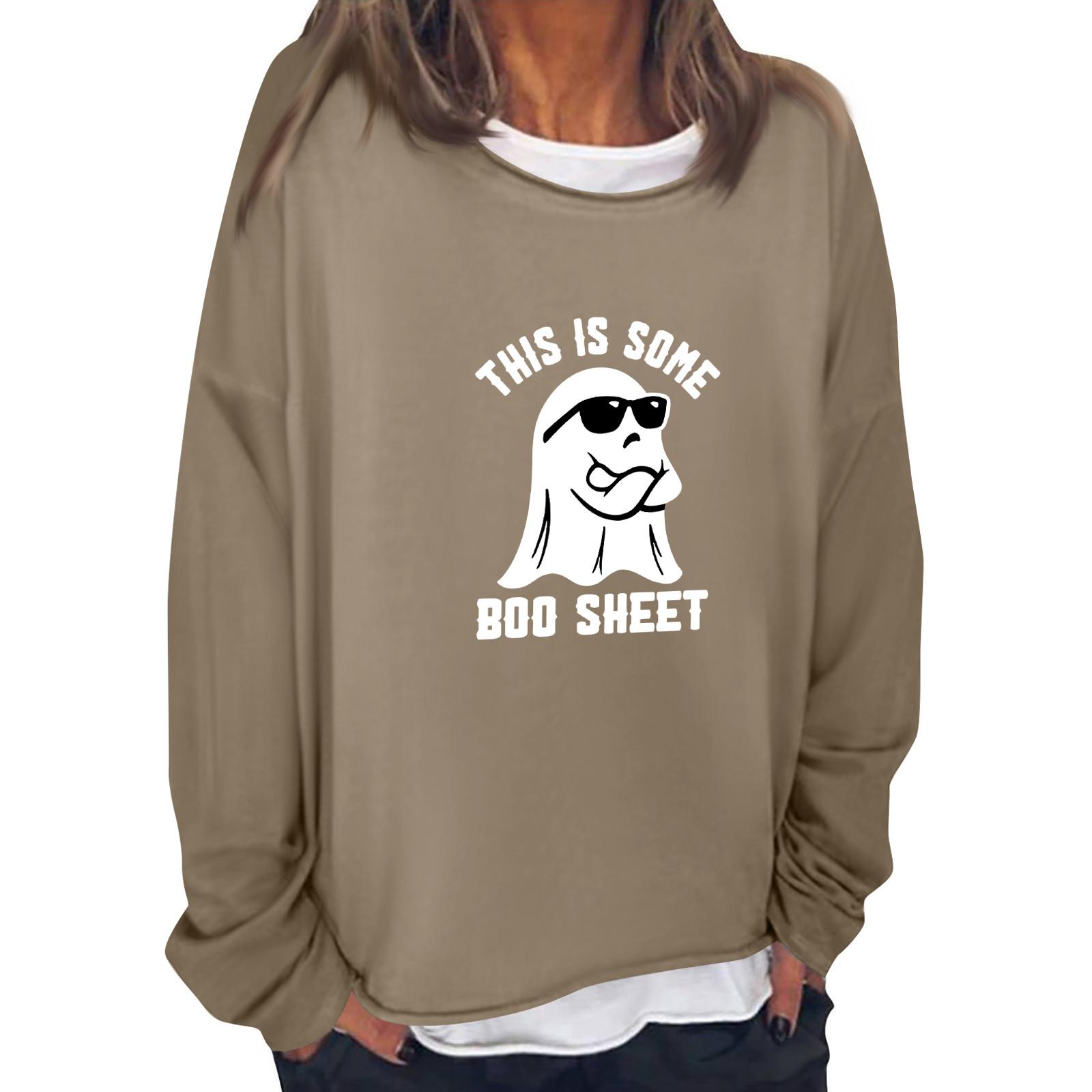 Женская повседневная модная винтажная толстовка с длинным рукавом и круглым вырезом — фото 7