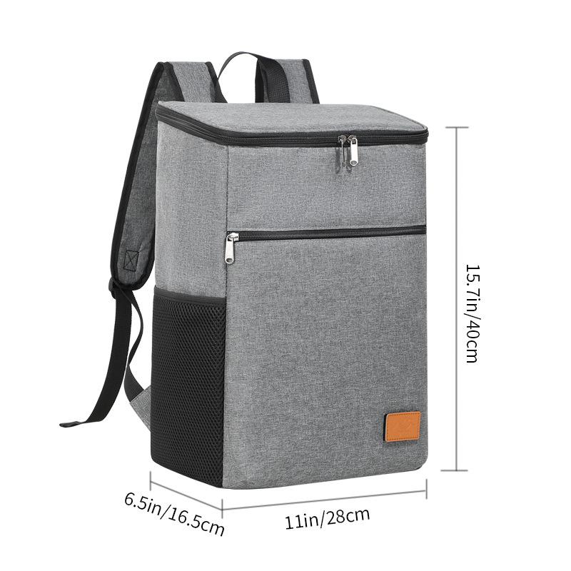 Oxford Fabric Insulated Backpack with Zipper Large Capacity Thermal Cooler Bag for Outdoor Use and Food Storage
