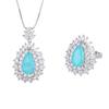 Jewelry Set Imitation Paraiba Para Blue Pendant Ring Main Stone 8 * 14
