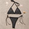 Bling Rhinestone Bikini Female Swimsuit Women Swimwear Two-pieces Bikini Set Halter Brazilian Bather Bathing Suit