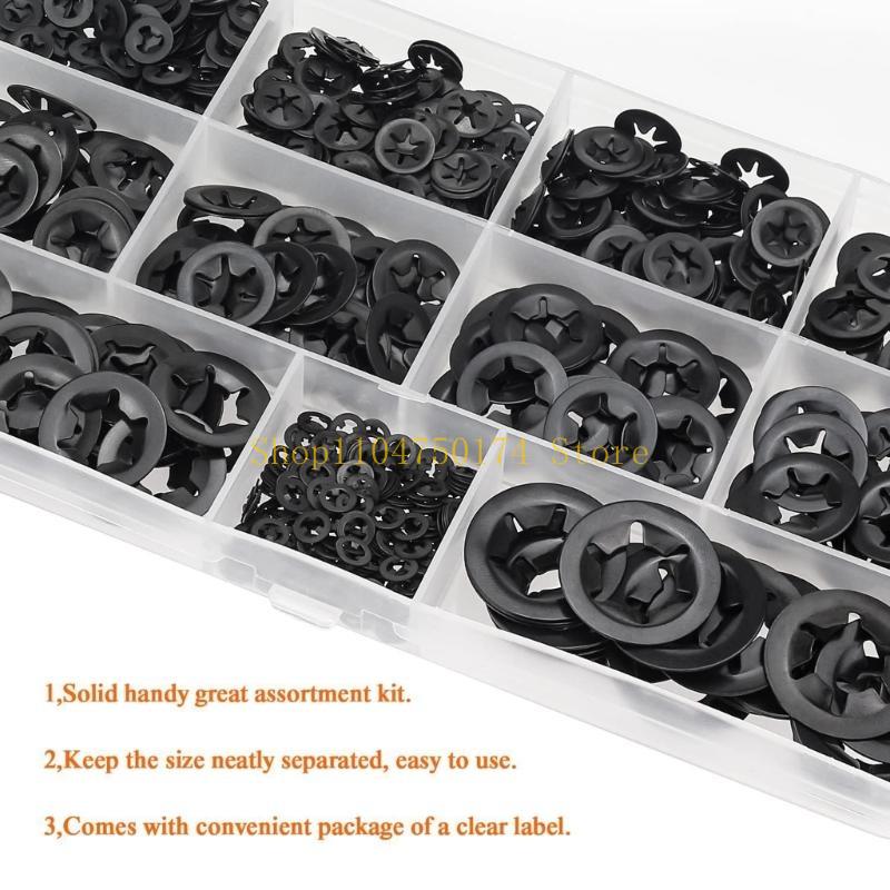 360Pcs 9 Sizes Internal Tooth Star Lock Washers Replacement Quick Speed Locking Washers Retaining Clips Fasteners Top Sale