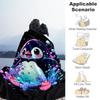 1pc Penguin Splash Flannel Blanket, Comfortable and Warm Blanket, for Camping Sofa Bed and Couch Office022