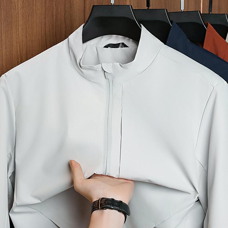 Spring and Autumn Men's Stand-Up Jacket Jacket Business Casual Versatile Zipper Jacket