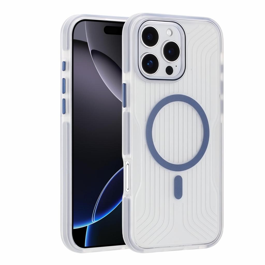 For iPhone 16 Pro Max Magnetic Case TPU PC TPE Shockproof Phone Back Cover